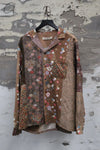 Aviva Jifei Xue Antique Fabric Silk Splicing Handmade Kimono Long Sleeve Shirt Collection AJX-CO-KPLS-BR-ZONG 8